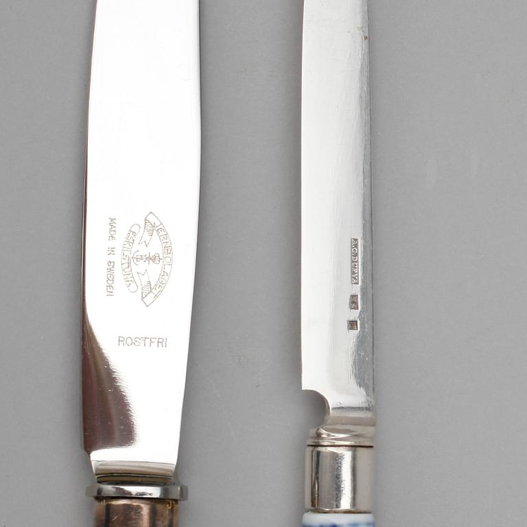 KNIVAR, 12+12, porslin och nysilver / rostfritt stål.
