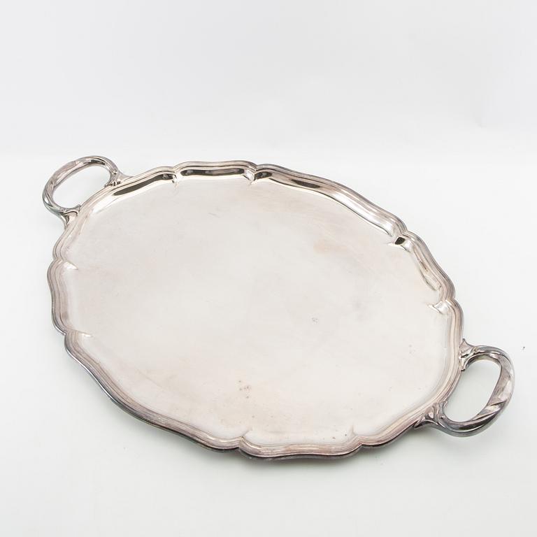 Trays 4 pcs of silver-plated metal, first half of the 20th century.