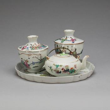 PARTI PORSLIN, 4 delar, porslin, 1800/1900-tal.