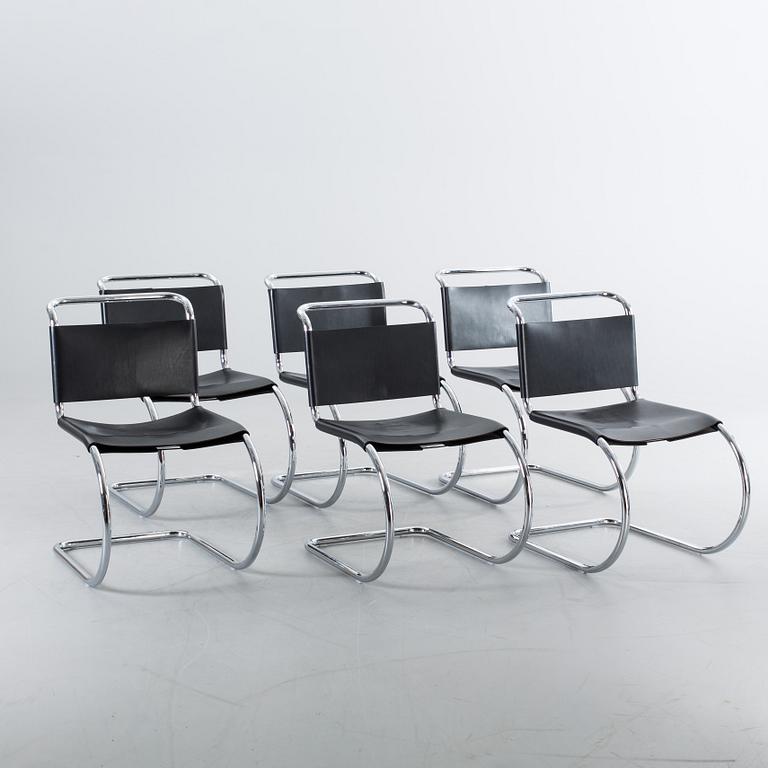 STOLAR, 6 st, "MR 10", Mies van der Rohe för Knoll, f formgivna 1927. Märkta i metallen.
