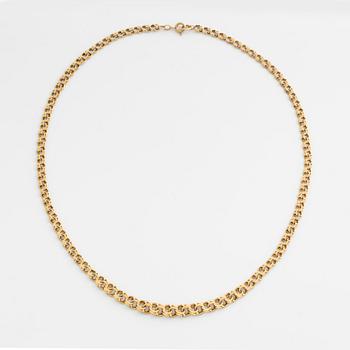 Necklace, 18K gold, graduated Bismarck design,