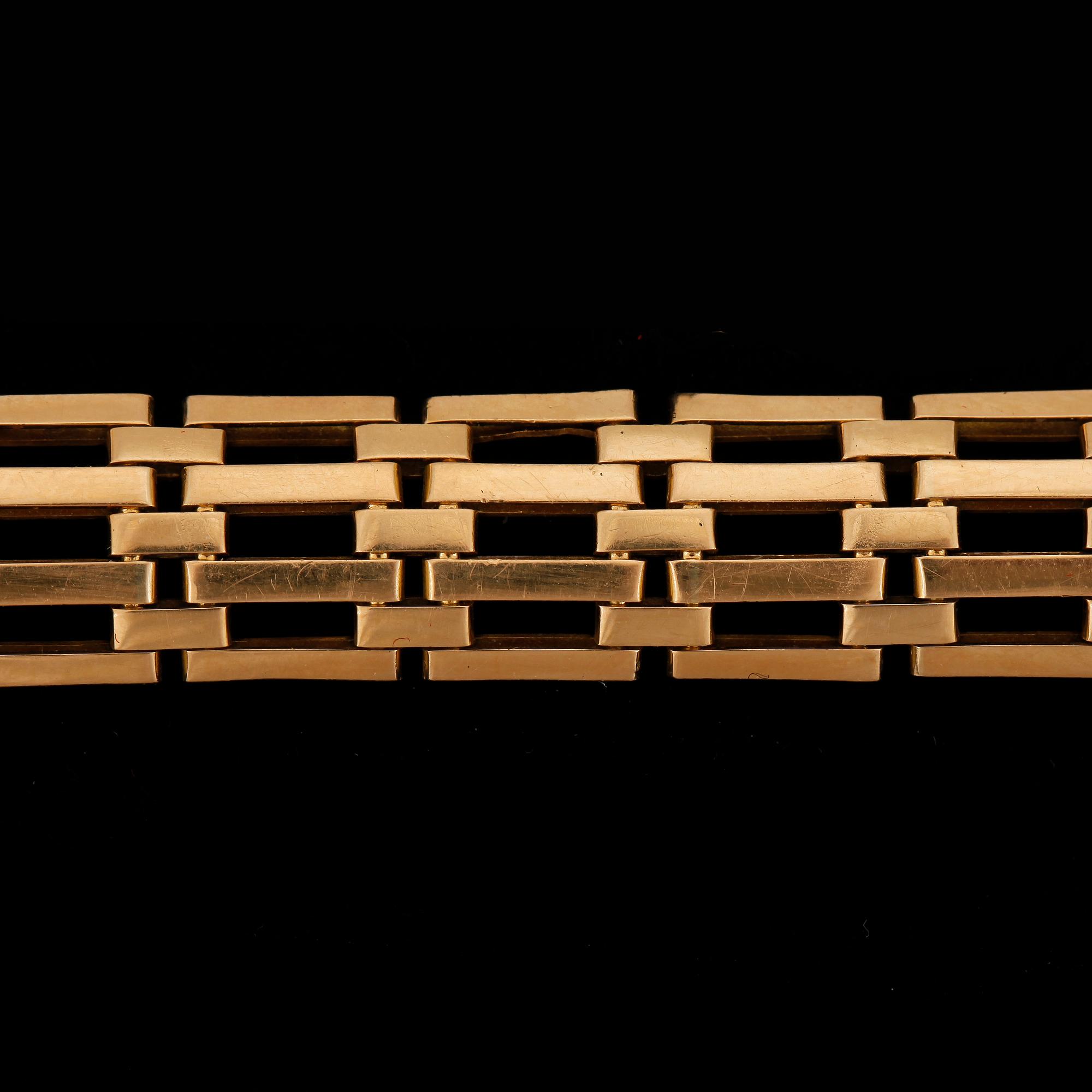 ARMBAND, guld 18K, svenska importstämplar. 1900-tal. Vikt ca 22 gram.