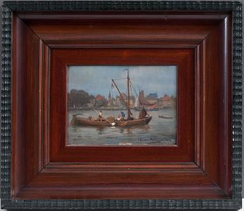 BOATS APPROACHING THE HARBOR.