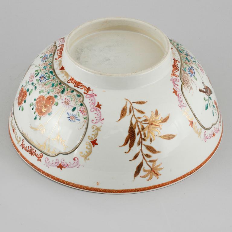 A famille rose 'European Subject' punch bowl, Qing dynasty, Qianlong (1736- 1795).