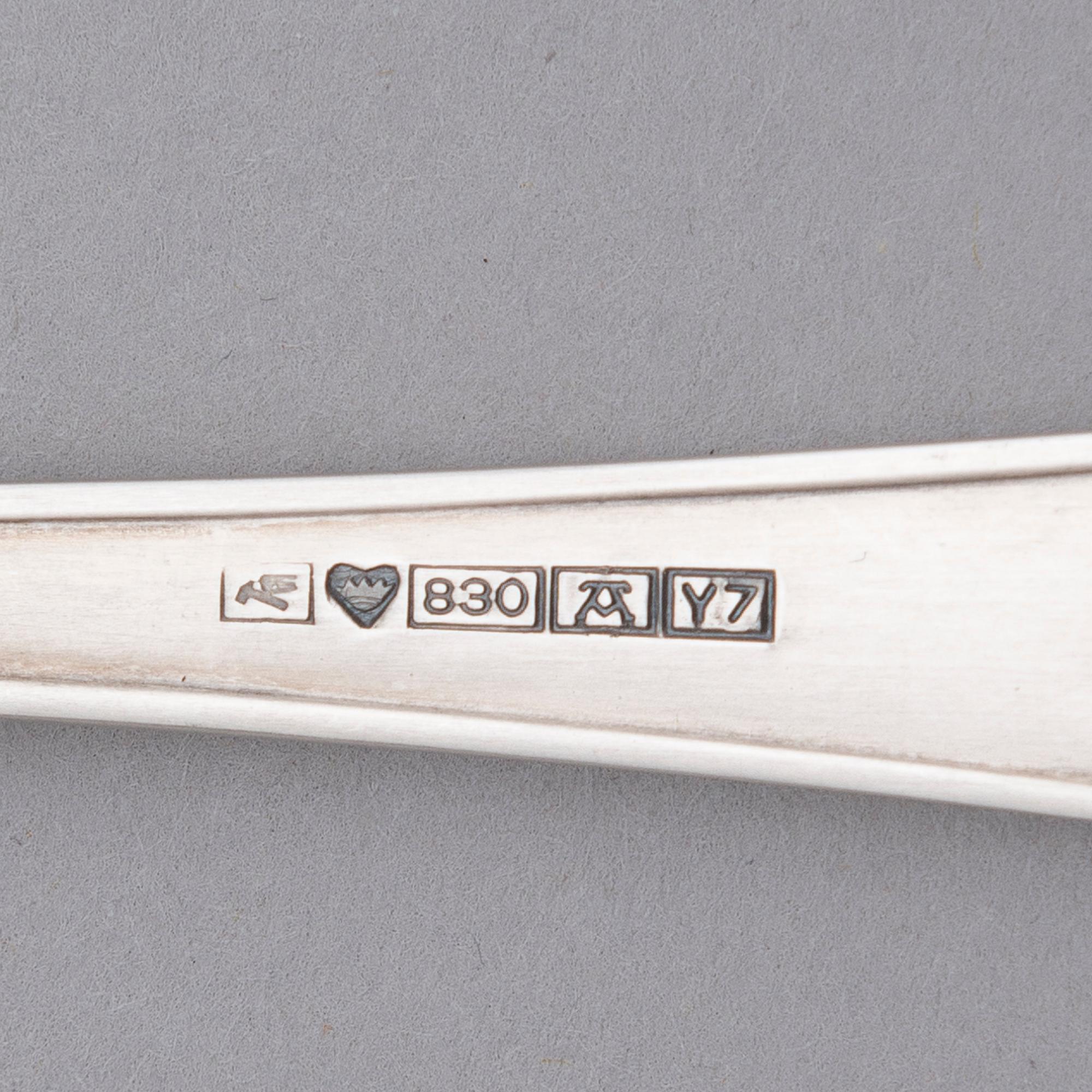 A 131-piece set of 'Suomi' silver cutlery, Suomen Kultaseppä oy/ Kultateollisuus oy, Turku 1927-1991.