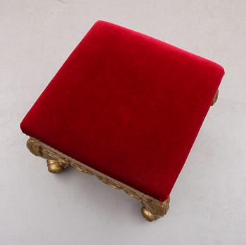 TABURETT, barockstil, omkring år 1900.