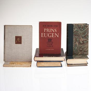 BÖCKER, 8 st, konsthantverk och historia, 1853 och 1900-talets första hälft.