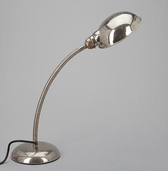 BORDSLAMPA, förnicklad metall, 1900-talets mitt.
