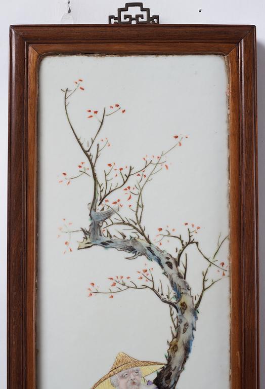 A Chinese porcelain plaque, 20th Century.