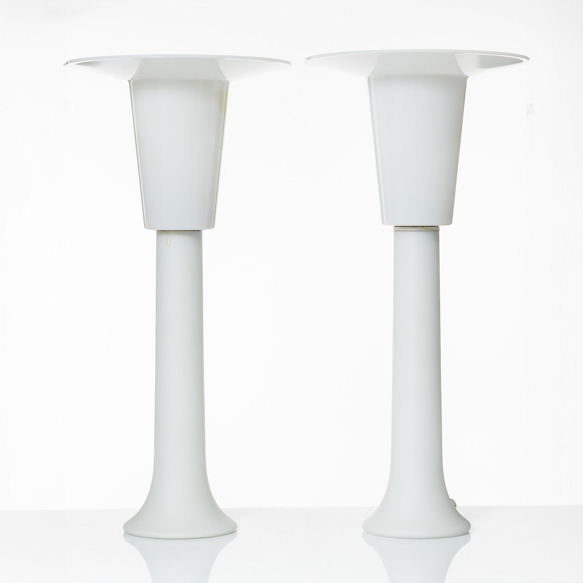 Uno & Östen Kristiansson, a pair of table lamps, Luxus, Vittsjö, 1960s/70s.