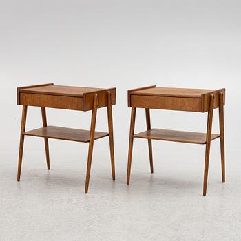 Bedside tables, a pair, teak, mid-20th century,.