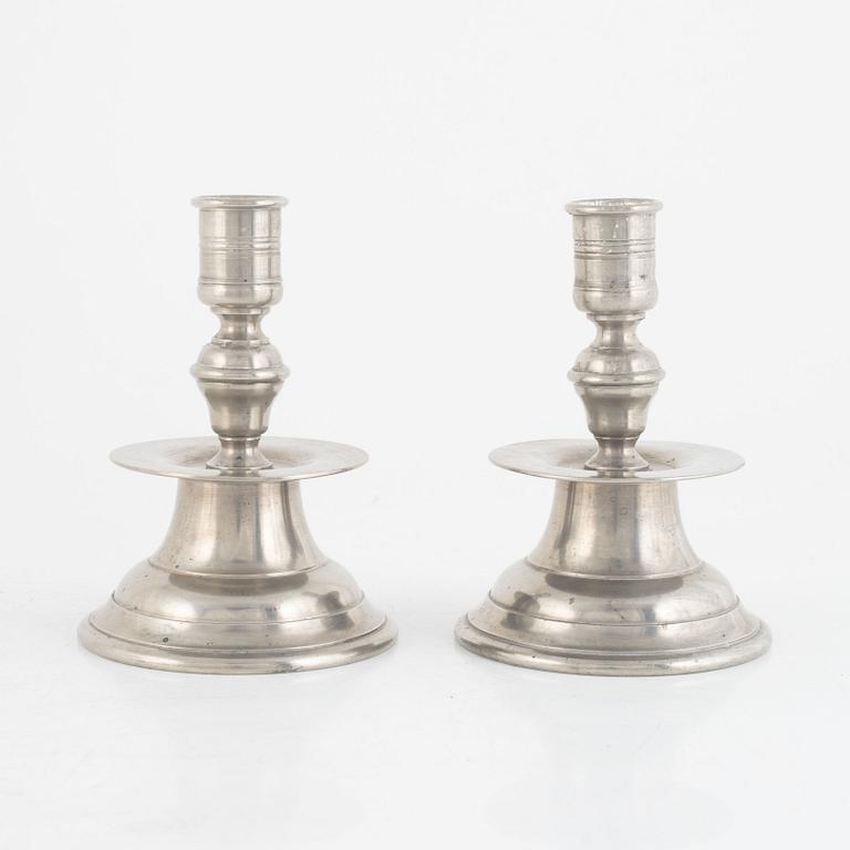 Firma Svenskt Tenn, a pair of pewter candlesticks model "337", Stockholm 1937.