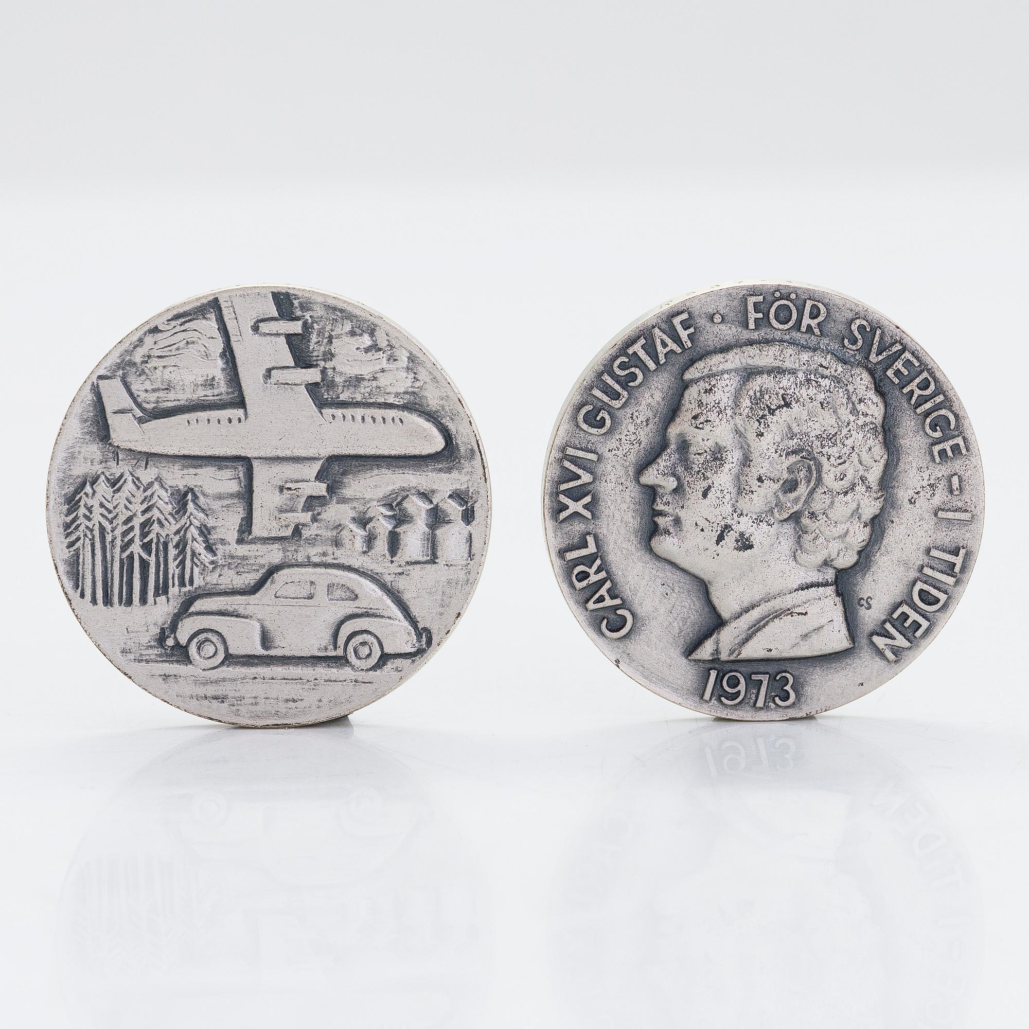 Medaljsamling, 60 st, sterlingsilver, "Sverige och dess regenter", Mynthuset, Sporrong, 1970-tal.