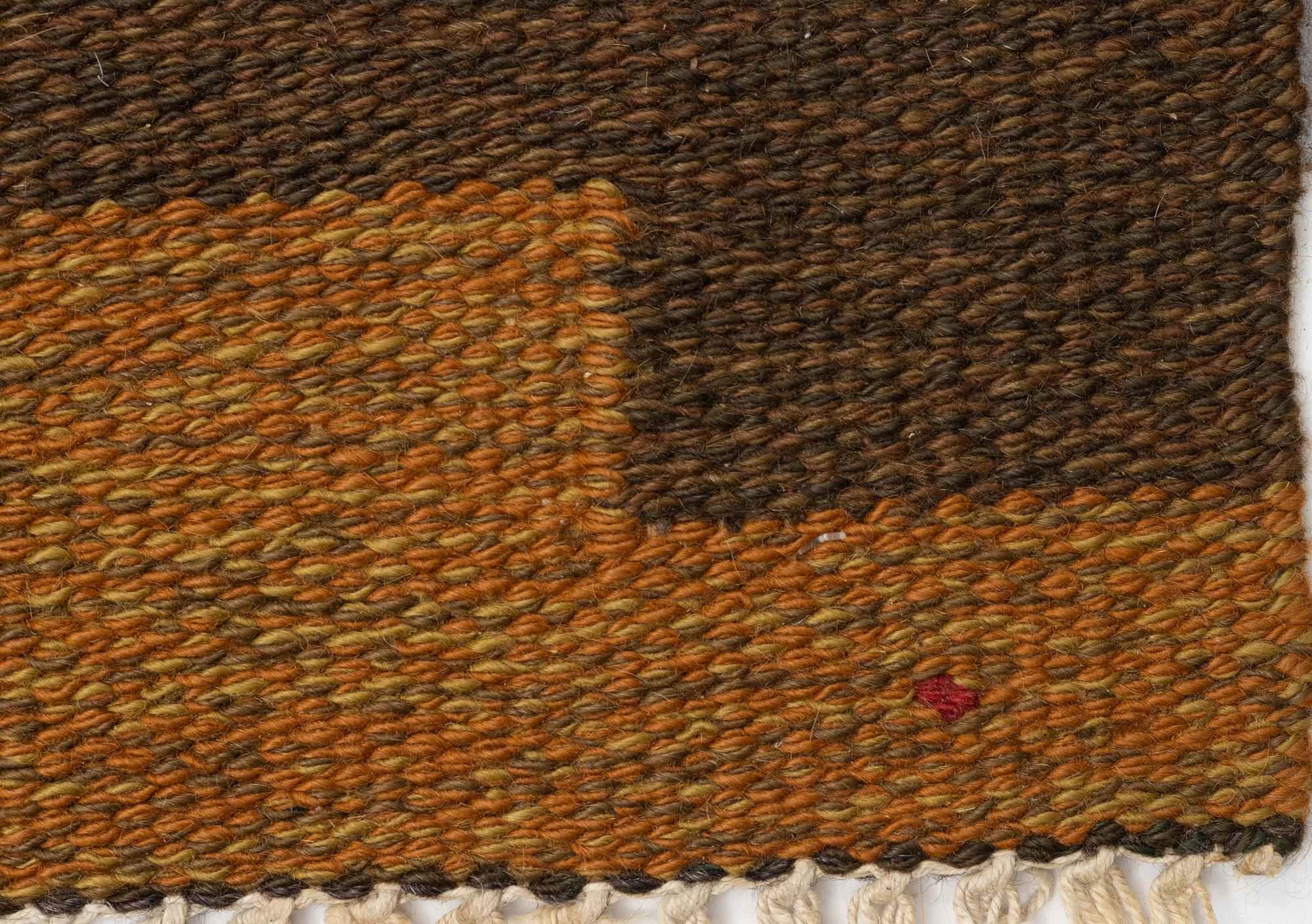 Gull-Britt johansson, a carpet, flat weave, signed GBJ, ca 238 x 172 cm.