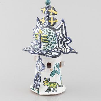 Ulrica Hydman-Vallien, unik skulptur, glaserat lergods, proveniens Sven Lundh.