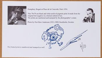 Per-Olow Anderson, "Humphrey Bogart at Place de la Concorde, Paris", 1954".