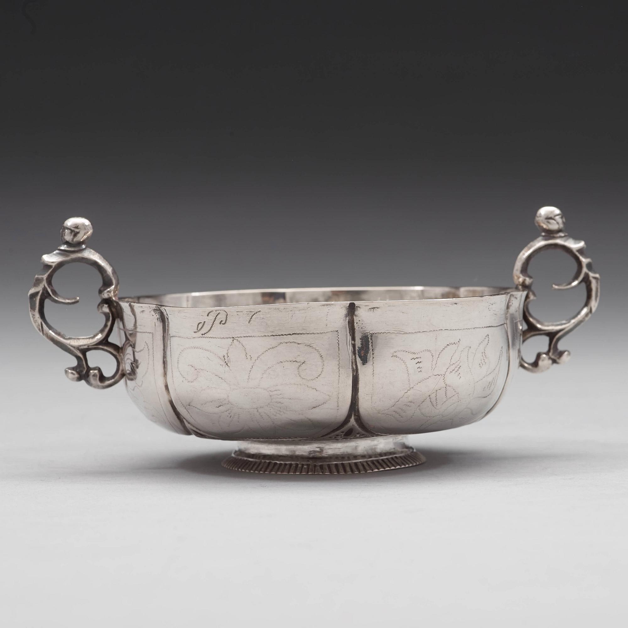 Peter Biörkman, brännvinsskål, silver, Karlskrona 1748.
