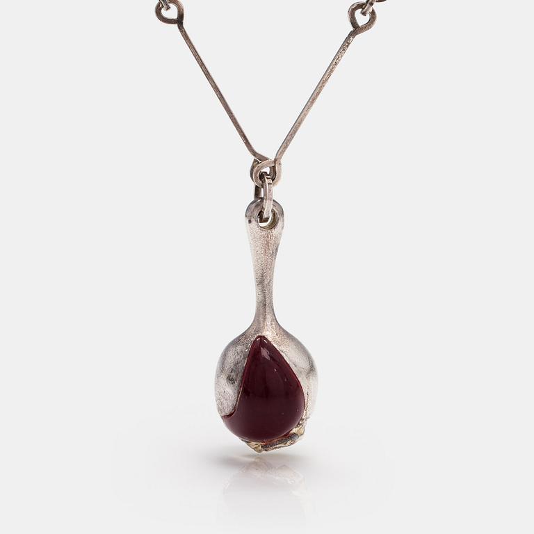 Björn Weckström, "Nectaris", a sterling silver and acrylic necklace. Lapponia 1973.