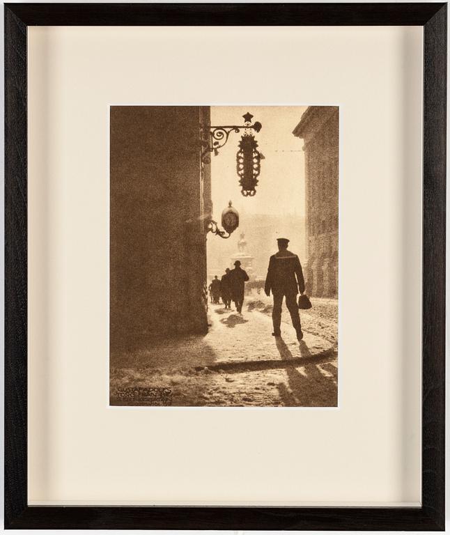 Henry B. Goodwin, photo gravure from the book Vårt vackra Stockholm signed in the negative.