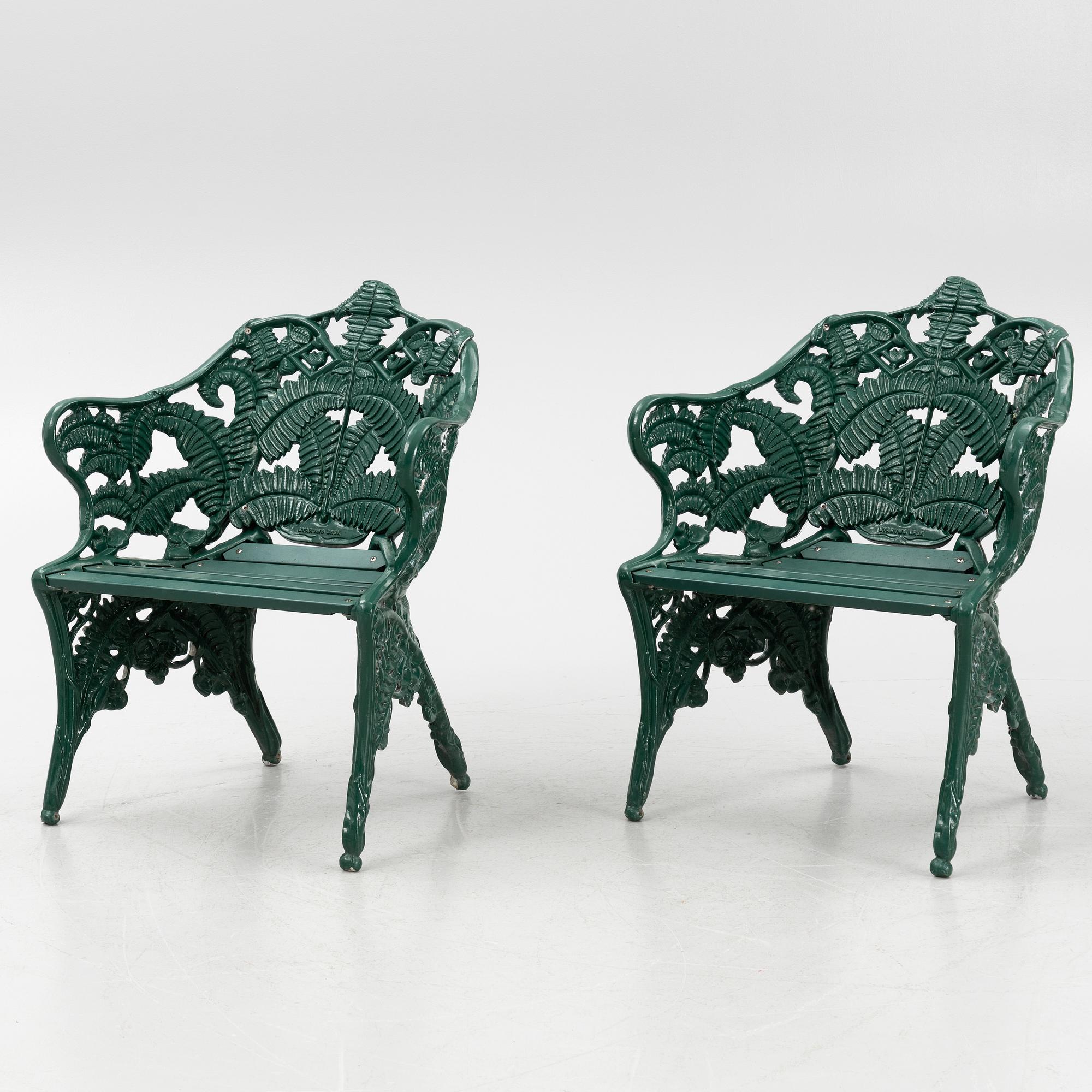 A garden set with table, sofas and chairs, Byarums Bruk, Sweden.