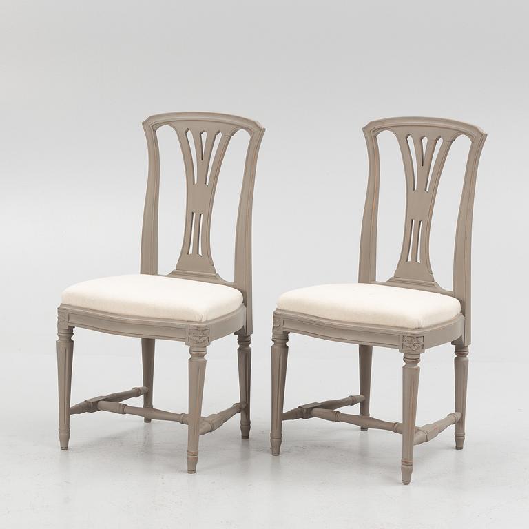 Six Gustavian style chairs, mid 20th Century.