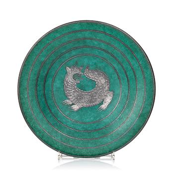 140. Wilhelm Kåge, an Argenta stoneware dish, model 1035, Gustavsberg, Sweden 1940.