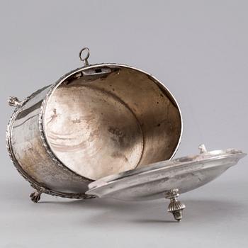 A Swedish 18th century silver sugar-casket, mark of Stephan Westerstråhle, Stockholm, 1798.