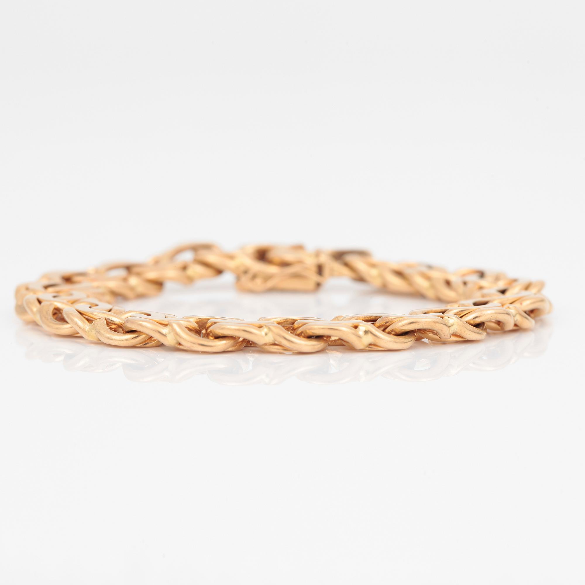 ARMLÄNK, 18 k guld, Stockholm, 1973. Vikt ca 43 g.