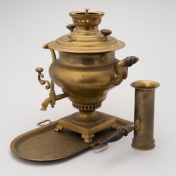 RYSK SAMOVAR, mässing, Bröder Vorontsovich, Tula 1800-talets slut.
