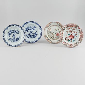 TALLRIKAR, porslin, Kina, 1700-tal.