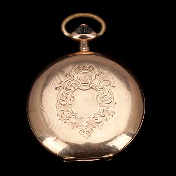 FICKUR, savonett 14K guld. Schwetziska stämplar, kring 1920.