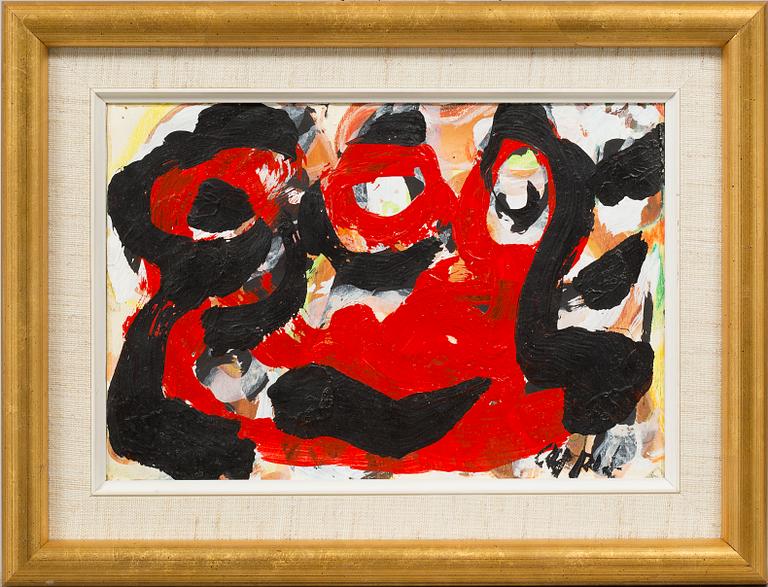 KAREL APPEL, oil on paper, signed.