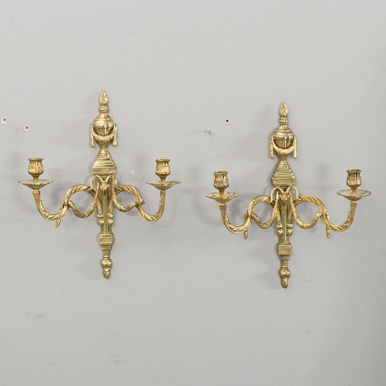 VÄGGAPPLIQUER, ett par gustaviansk stil, V Fong Grenna, 1900-talets mitt.