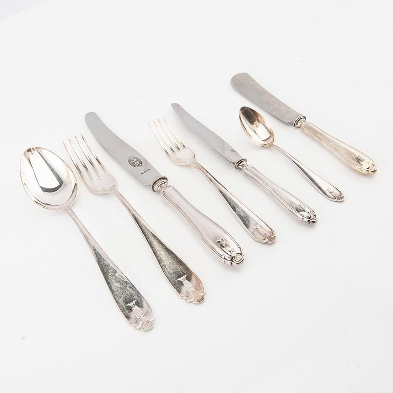 Bestick, silver, modell "Vasa" 75 dlr, 1940/50-tal.