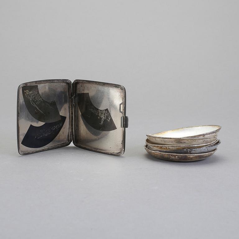 PARTI, sju delar, silver. Kina och Japan, 1900-talets första hälft.
