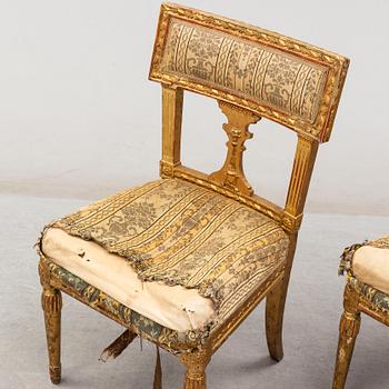 A pair of late Gustavian chairs, early 19th century.