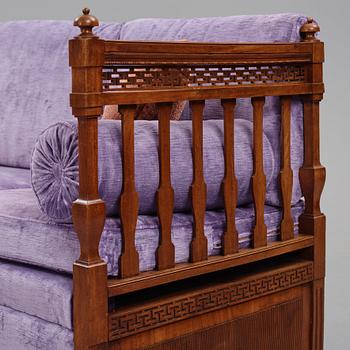 A late Gustavian mahogany sofa, Stockholm, late 18th century.