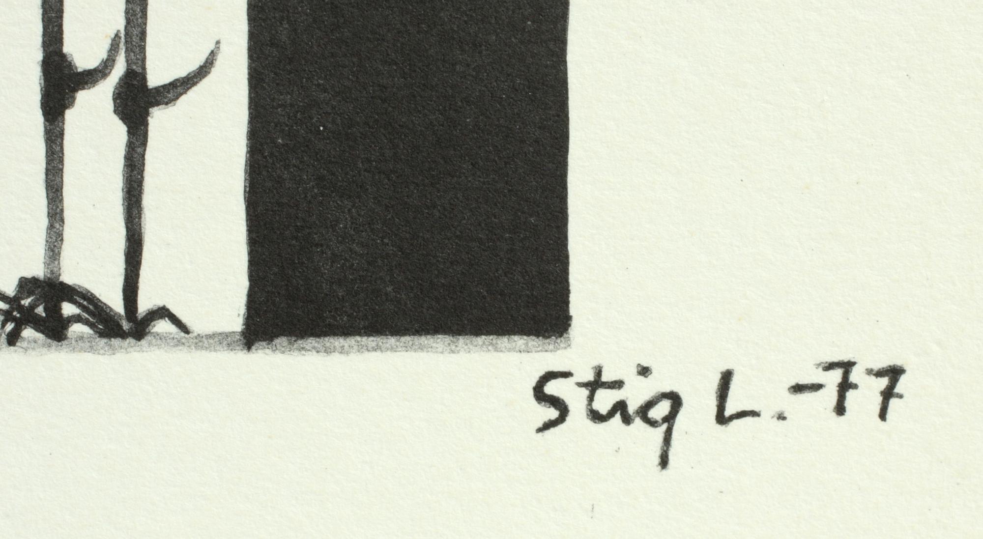 STIG LINDBERG, litografier, 2 st. Sign i trycket.