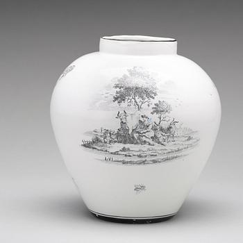 A Swedish Marieberg faience jar, 18th Century.