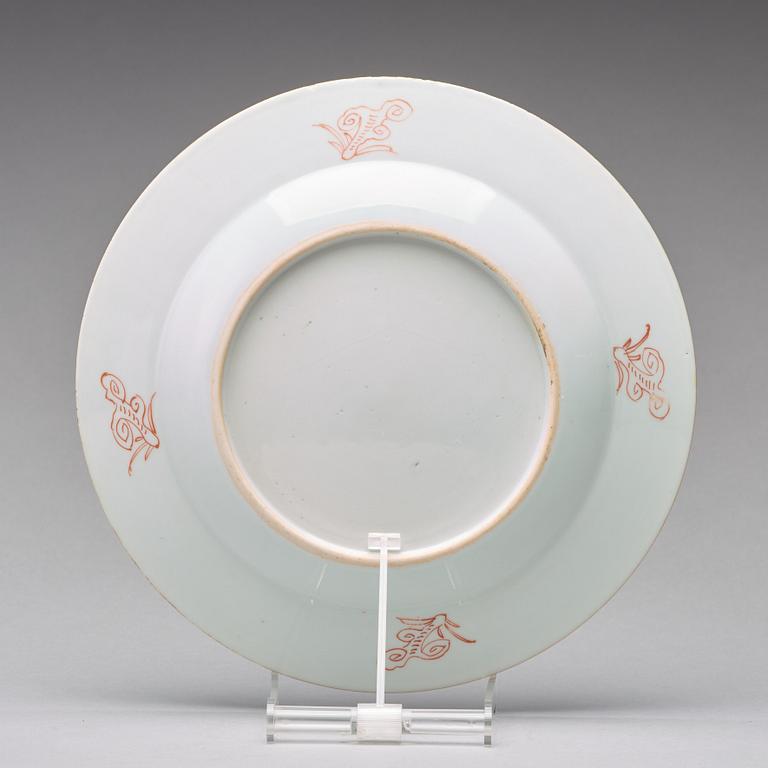 A set of 12 famille rose dinner plates, Qing dynasty, Qianlong (1736-95).