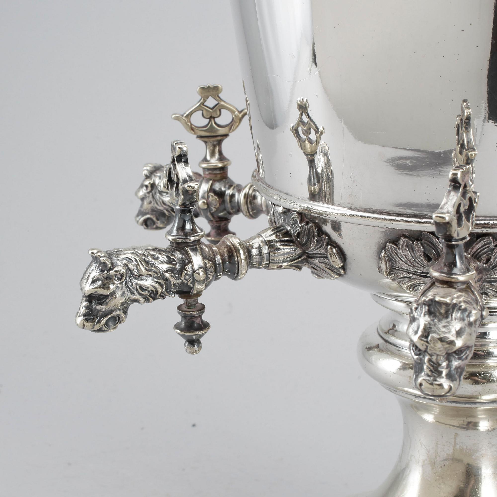 BRÄNNVINSCISTERN, nysilver, Carl Andreas Kjernås, omkring sekelskiftet år 1900.