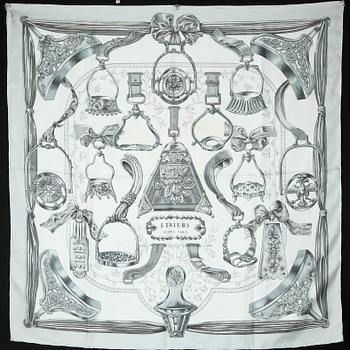 SCARVES, 2 st, siden, "Etriers" och "Cavaldour", Hermès, 1900-talets andra hälft.
