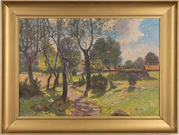 Anton Genberg, Summer Landscape with Farmhouse.