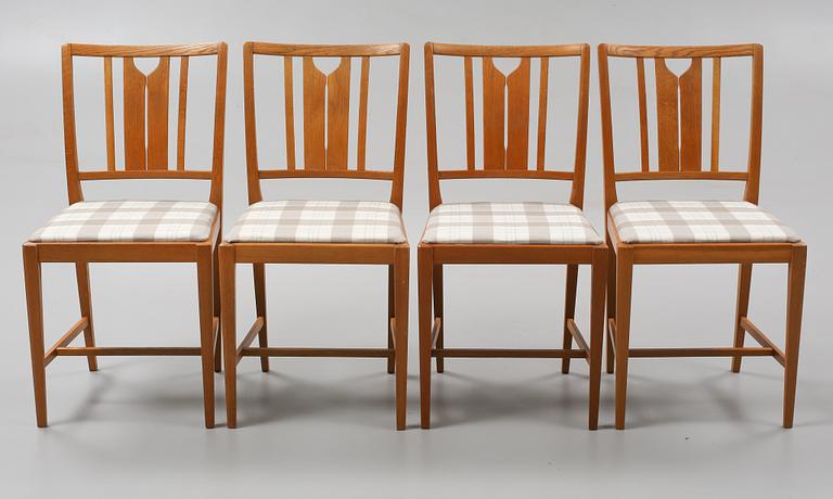 STOLAR, 4 st, "Ulfåsa", Carl Malmsten, Bodafors, 1900-talets andra hälft.