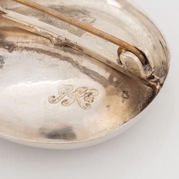 G Kaplan, broscher, 3 st, silver.