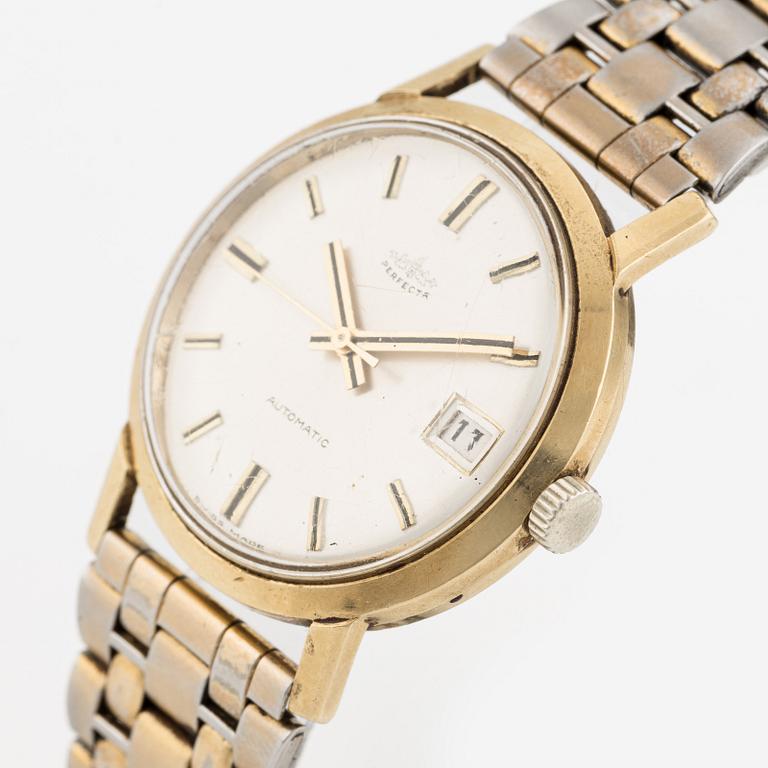 Perfecta, 18K gold, wristwatch, 33.5 mm.