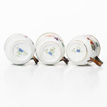 Royal Copenhagen, six cream cups, "Sachsisk Blomst", Denmark, 1889 - 1922.
