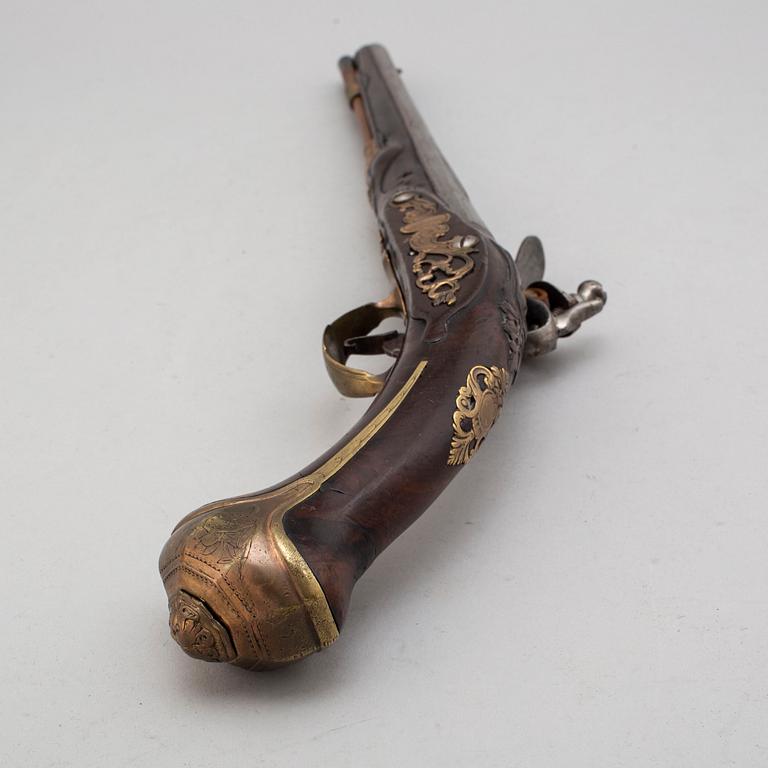 A Flintlock pistol by Friedrich Carlson (Dresden 1700-1719).