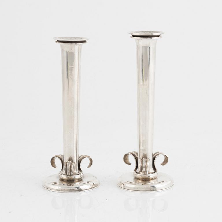 Mogens Bjørn-Andersen, a pair of sterling silver vases, Birkenrød, Denmark.