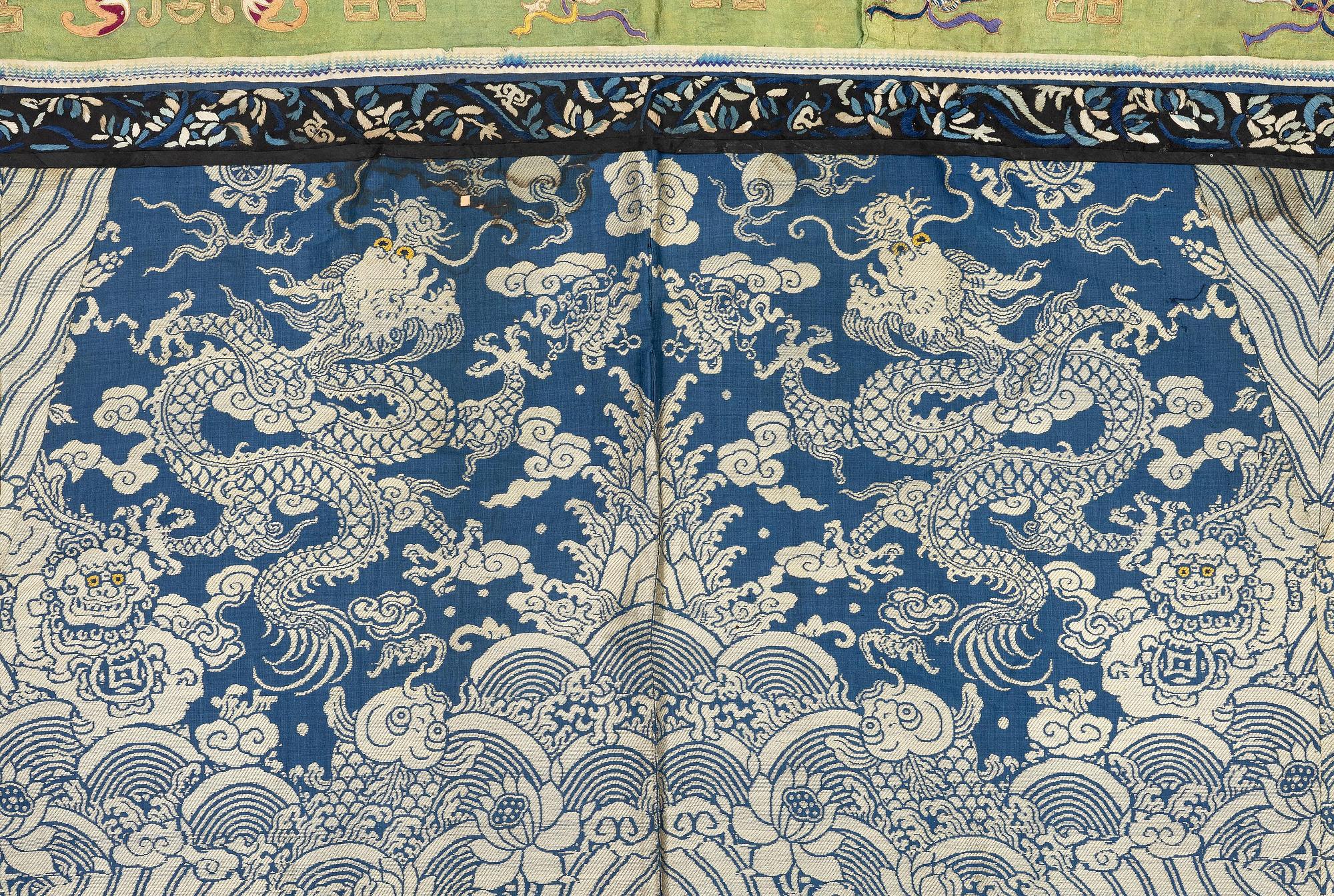 A large silk altar cover, Qing dynasty.